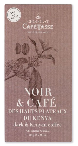 Café-Tasse белгийски шоколад - черен с кафе Кения (85г)