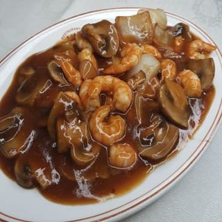 Gambas Con Champiñones