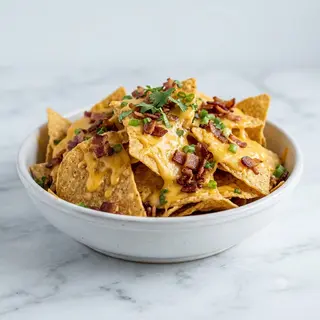 Nachos Con Cheddar Y Bacon