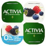 Activia 0% Grassi Frutti di bosco in pezzi 4 x 125 g