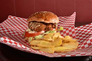 Hamburguesa de pollo frito