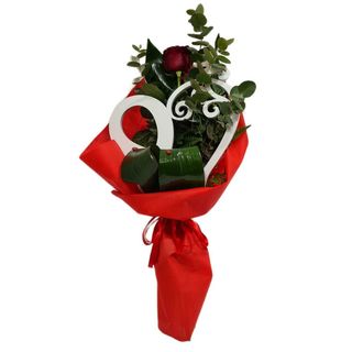 Rosa singola colore a scelta + cuore