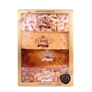 Caja de 4 Turrones Artesanos Nº1 80g Vicens Caja 320 Gr.