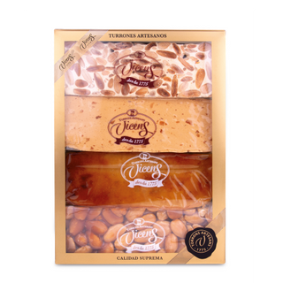 Caja de 4 Turrones Artesanos Nº1 80g Vicens Caja 320 Gr.