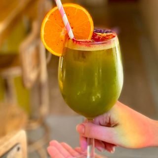 Matcha con Zumo de Naranja