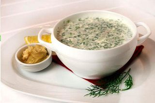 Окрошка с отварной говядиной