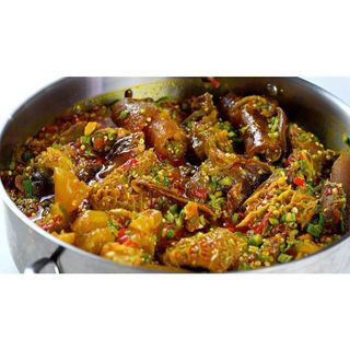 Okro Soup with Choice of Swallow and Beef