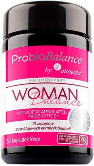 ProbioBalance Woman balance Mikrokapsułkowany probiotyk 13 szczepów 20 mld bakterii 30 kapsułek Aliness