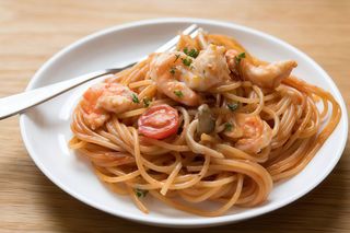Spaghetti Branca com Gambas Gratinado