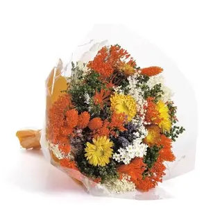 Ramo De Flores Secas Naranja