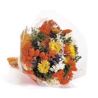Ramo De Flores Secas Naranja