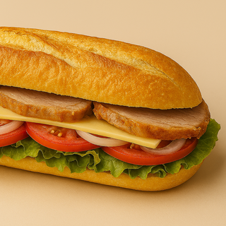 Bocadillo Jamón Asado Completo