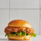 Menú hamburguesa de filete de pollo (frito) 