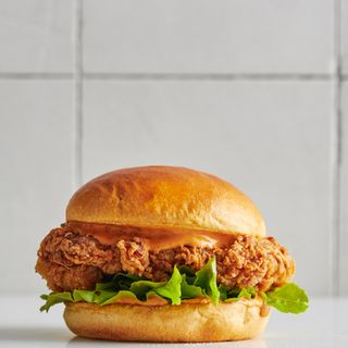 Menú hamburguesa de filete de pollo (frito) 