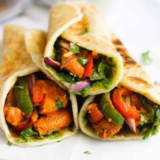 Chicken tikka roll.