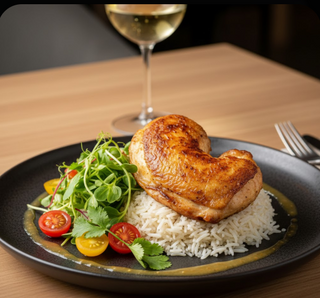 Suprema De Pollo Con Brotes Y Arroz