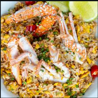 Golden crab rice