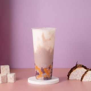 Taro con leche, mochi y bolas de taro (500 ml)