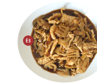 Pui cu bambus si ciuperci