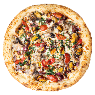 Піца з мідіями та восьминогами