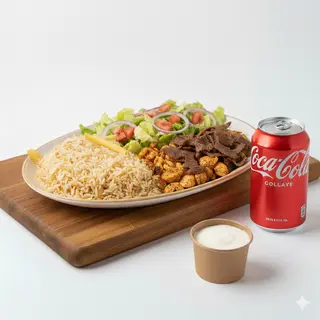 Menú Plato Kebab Con Ensalada Y Patatas