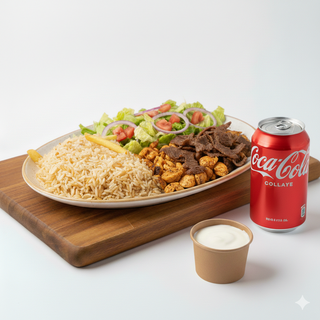 Menú Plato Kebab Con Ensalada Y Patatas