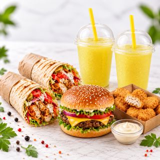 Friends Meniu(2 kebab mic +1 chessburger + Nuggets + 2 limonade)
