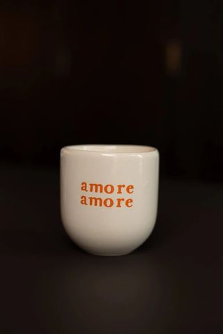 Tazza artigianale in ceramica - Amore amore bianca 200 ml
