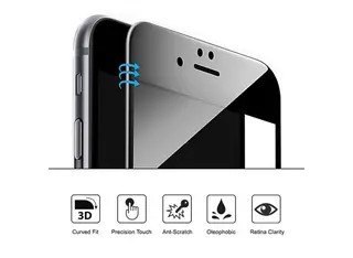 Стъклен протектор за дисплей MBX 5D Full - iPhone 6, 6s, черен
