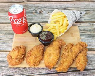 Menú Fingers De Pollo Con Patatas Y Bebida