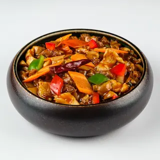 Wok n walk  s rižom (mala) + spring rolls s mesom