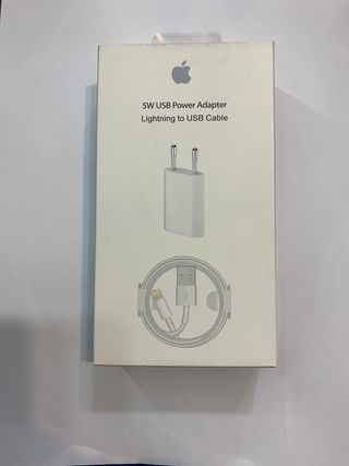 Iphone 5w Usb Power Ადაპტერი Და Usb Კაბელი Აიფონისათვის (თეთრი)