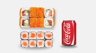 კალიფორნია ორაგულით+სიაკე მაკი+კოკა კოლა 150 მლ