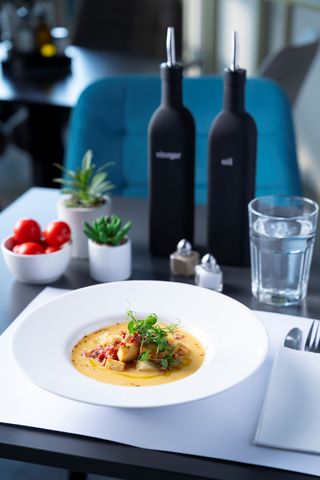 Supă cremă de cartofi cu bacon crispy