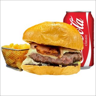 Menú Hamburguesa Angus Queso ROQUEFORT + Patatas + Bebida