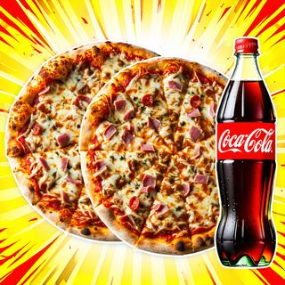 2 Pizzas Small Base Sauce Tomate Ou Base Crème Fraiche + Coca