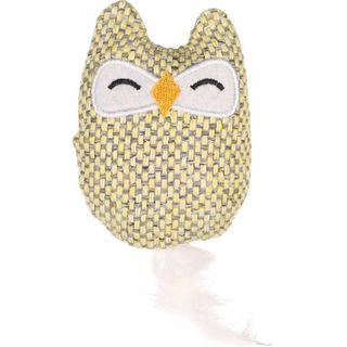 FLAMINGO Igračka za mačke Sova, s catnipom i perjem, Žuta, 5,7x3.3x15,5cm (KOD FLA561489)