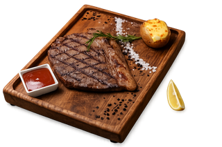 +Стейк из конины.