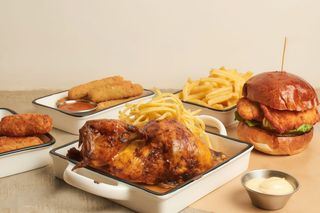 1/2 Pollo a l'ast y patatas rústicas