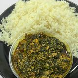 White Rice and Efo Elegusi