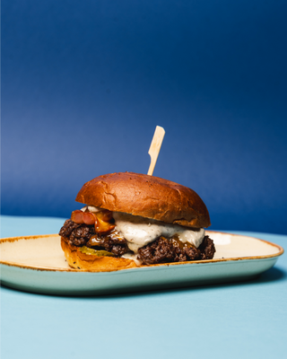 Smash blue burger