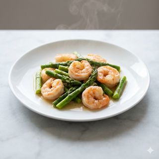76.Gamberi con asparagi