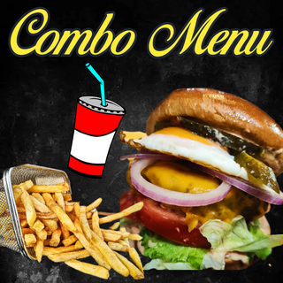 Бургер Бъфало + пържени картофи и напитка (590г)