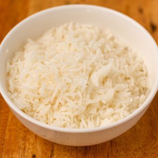 Plain Steamed Rice With Ashanti Gravy
