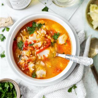 Grated Chicken And Fish Soup