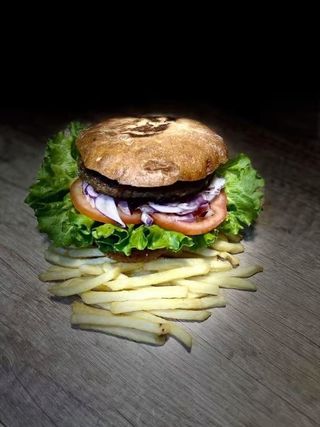 Бургер с пилешки хапки с корнфлейкс