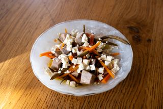 Escabeche de atún rojo con judias boby