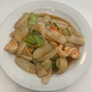 167. Gnocchi di riso con gamberi e verdure