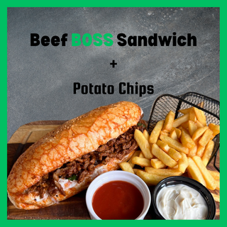 BOSS Biftek Sendvič + Pomfrit + Coca Cola COMBO