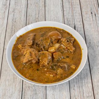 Ogbono Soup with Swallow & Meat